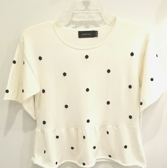 MINKPINK Tops - Minkpink peplum polka dot top
